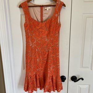 Crochet/Lace Coral Dress